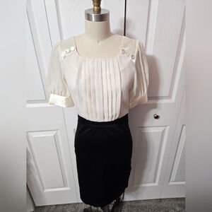 Twenty-One Black & White Dress, Size Small, Short Sleeve, Excellent Condition